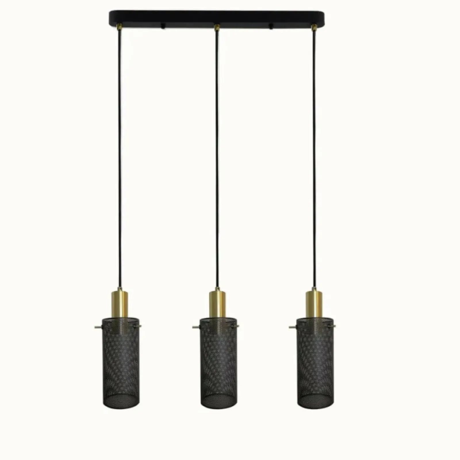 Sklep Kaja Lampa wisząca z drucianymi kloszami LP-945/3L BK TIRANA | Kaja Discount
