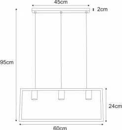Sklep Kaja Lampa wisząca z dużą, metalową ramką K-4035 LAVAYA | Kaja Oświetlenie czarny Store