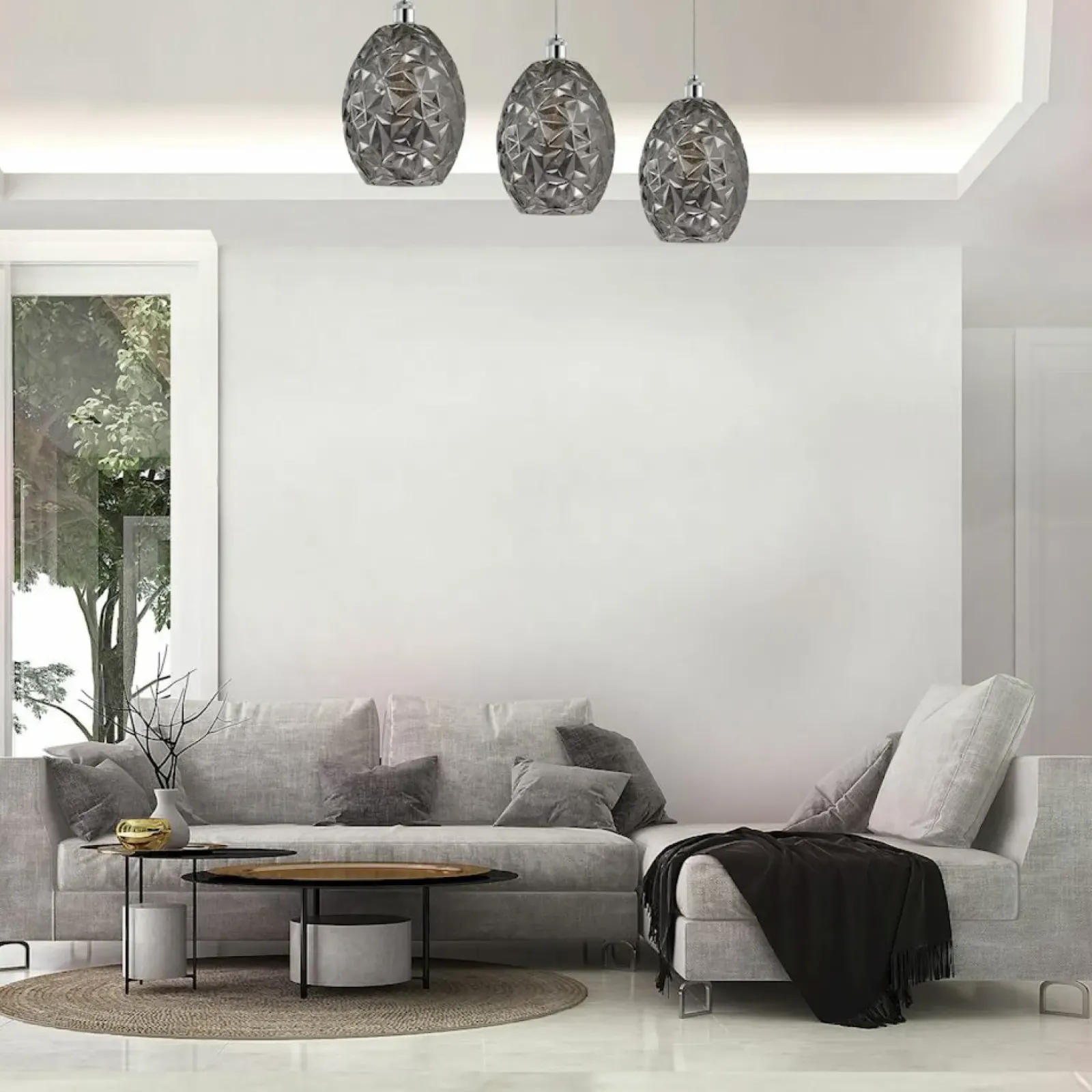 Sklep Kaja Lampa wisząca z dużym, ozdobnym kloszem ML5487 BELIZE | Kaja chrom Hot