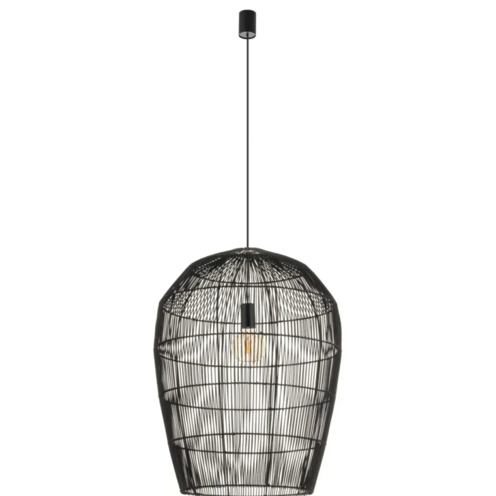 Sklep Kaja Lampa wisząca z dużym, plecionym abażurem 11168 HAITI | Kaja Cheap