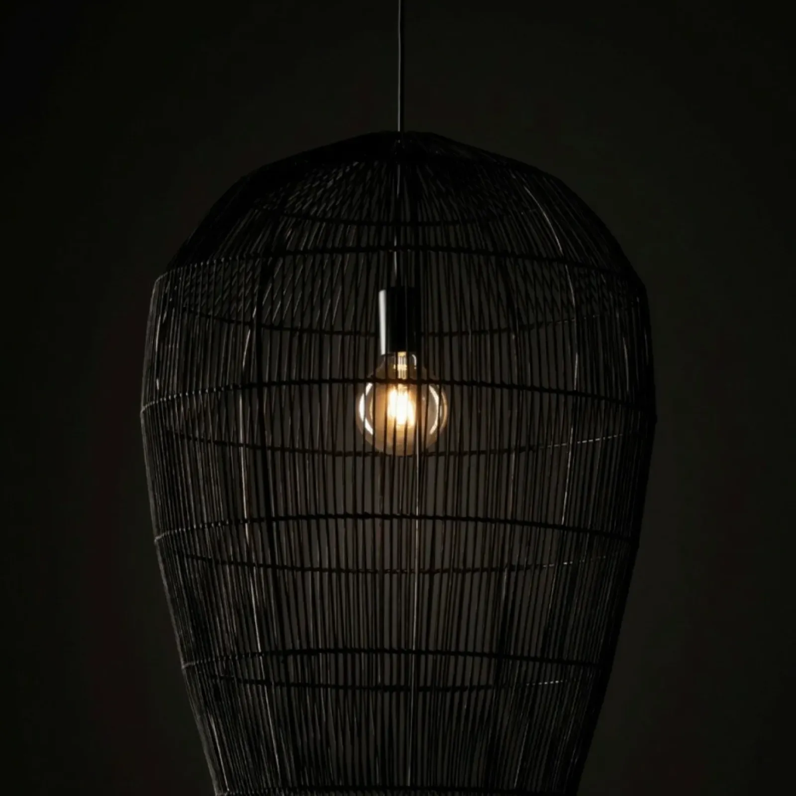 Sklep Kaja Lampa wisząca z dużym, plecionym abażurem 11168 HAITI | Kaja Cheap
