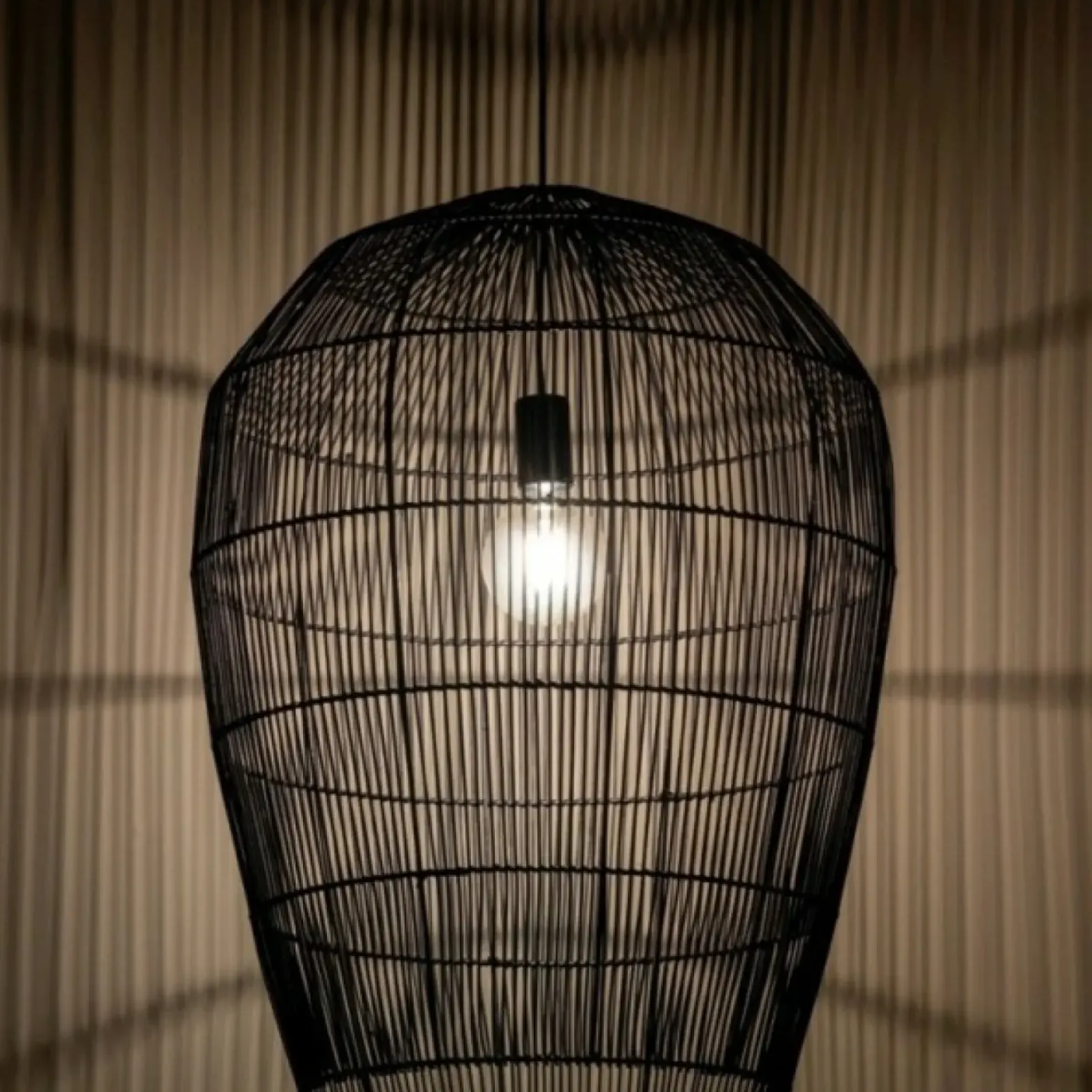 Sklep Kaja Lampa wisząca z dużym, plecionym abażurem 11168 HAITI | Kaja Cheap
