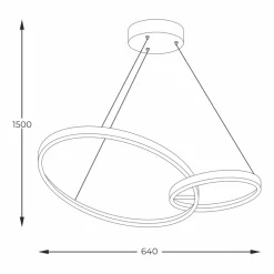 Sklep Kaja Lampa wisząca z dwoma kołami LED, do salonu 20002P-GD RANDO | Kaja Best Sale