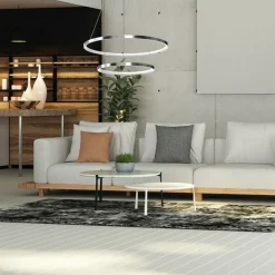 Sklep Kaja Lampa wisząca z dwoma okręgami, kolor chrom ML7943 z serii ROTONDA | Kaja Oświet Store