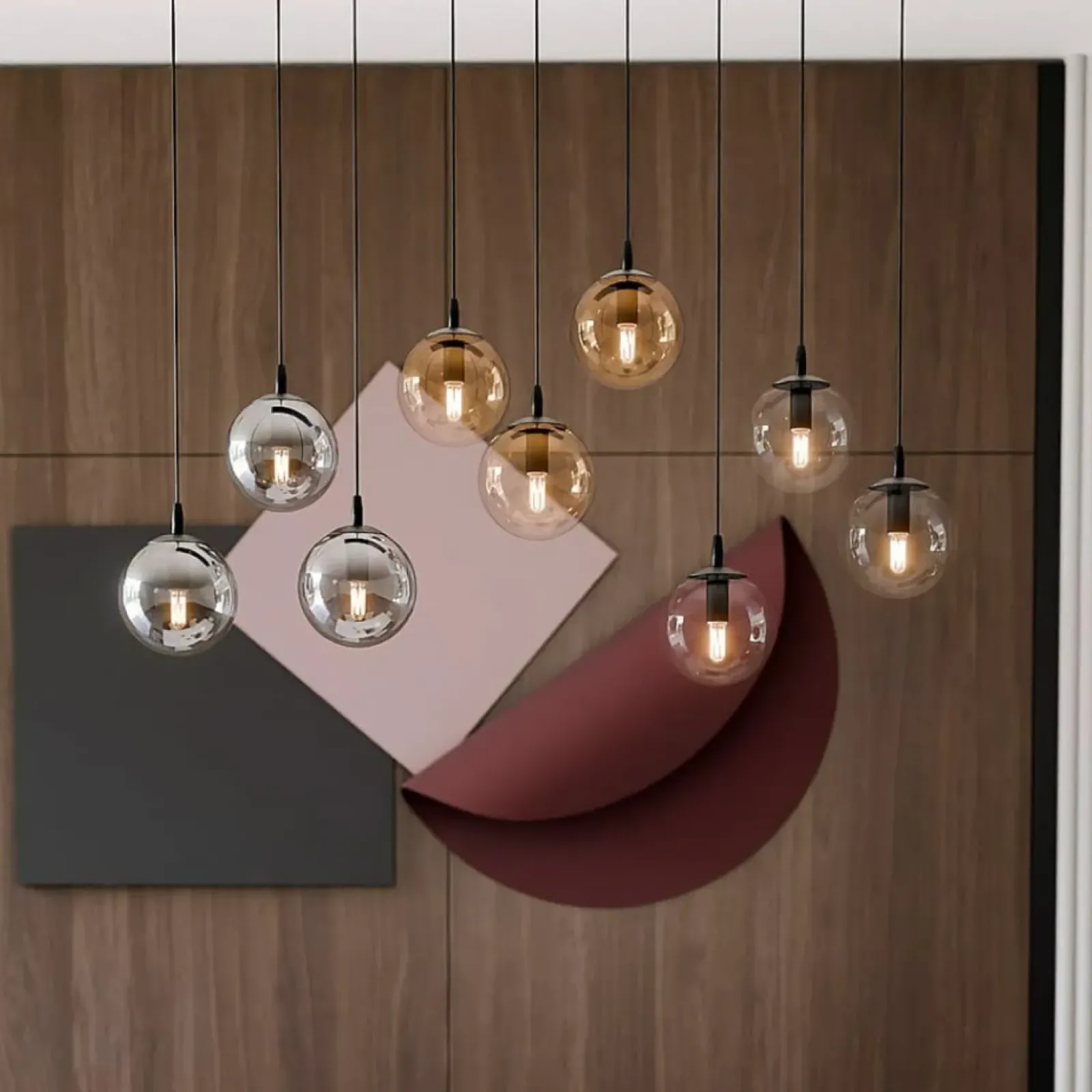 Sklep Kaja Lampa wisząca z dwukolorowymi kloszami 714/9M1 | Kaja Oświetlenie Fashion