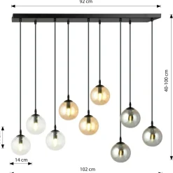 Sklep Kaja Lampa wisząca z dwukolorowymi kloszami 714/9M1 | Kaja Oświetlenie Fashion