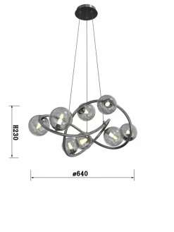 Sklep Kaja Lampa wisząca z dymionymi kloszami WF 7014-805 NANCY | Kaja Online