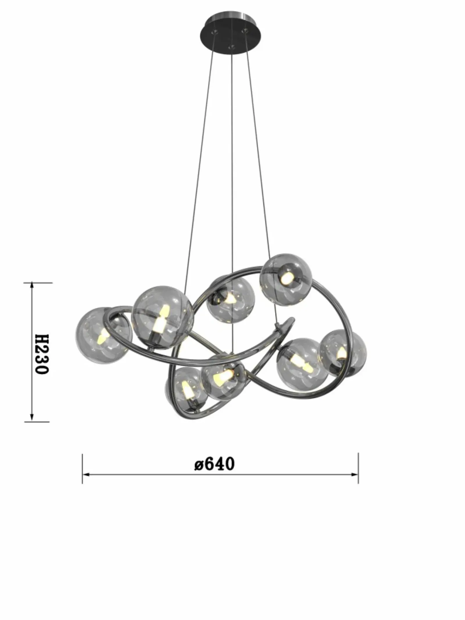 Sklep Kaja Lampa wisząca z dymionymi kloszami WF 7014-805 NANCY | Kaja Online