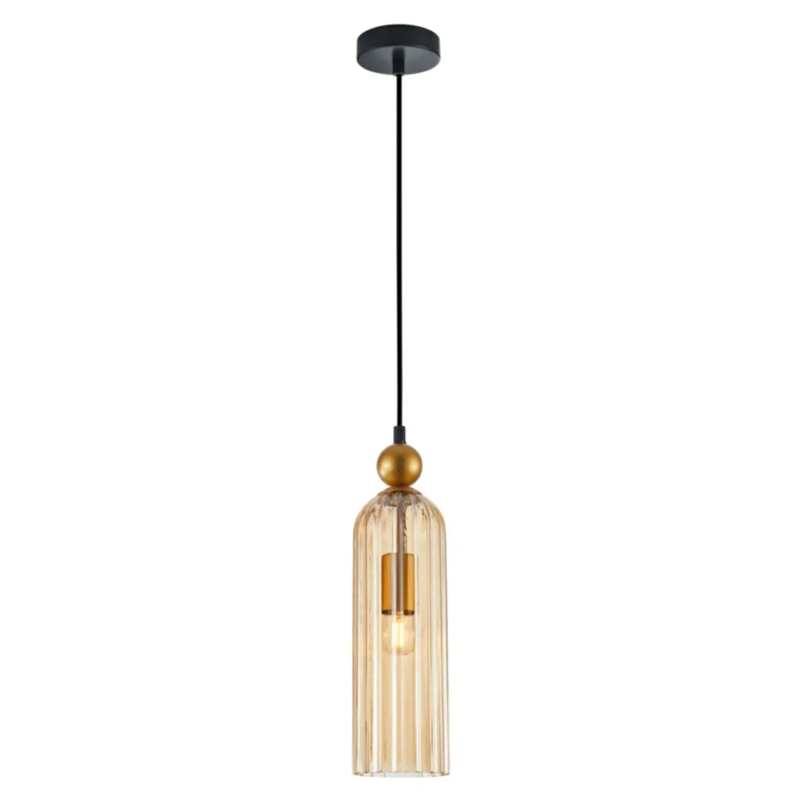 Sklep Kaja Lampa wisząca z efektownym kloszem PND-28636-1L-GD-AMB z serii LEVIE Cheap