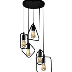 Sklep Kaja Lampa wisząca z geometrycznymi oprawkami K-3931 GEO | Kaja Oświetlenie czarny Shop