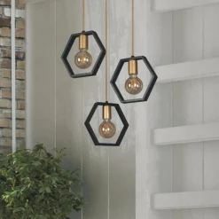 Sklep Kaja Lampa wisząca z geometrycznymi kloszami K-4722 HONEY | Kaja Clearance