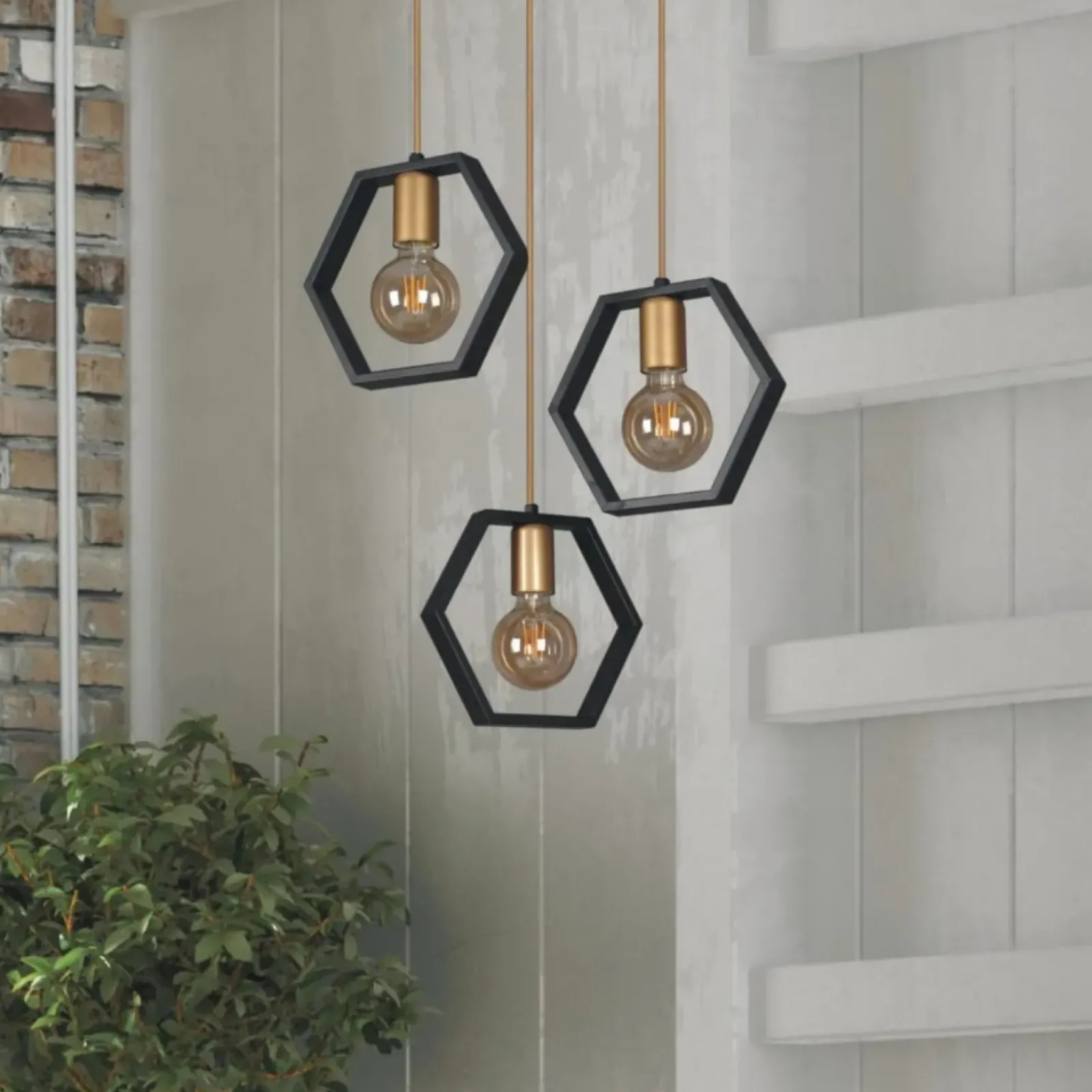 Sklep Kaja Lampa wisząca z geometrycznymi kloszami K-4722 HONEY | Kaja Clearance