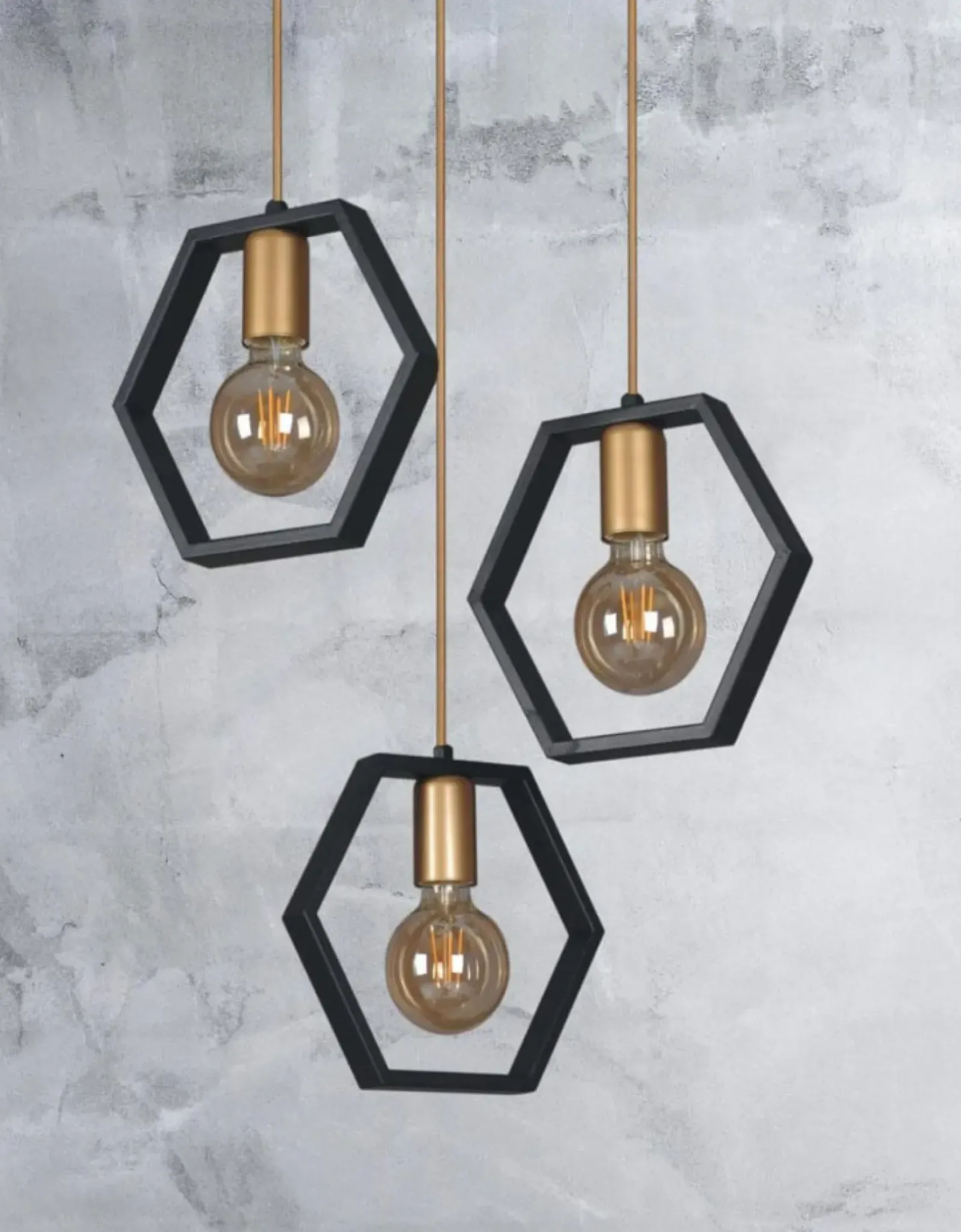 Sklep Kaja Lampa wisząca z geometrycznymi kloszami K-4722 HONEY | Kaja Clearance