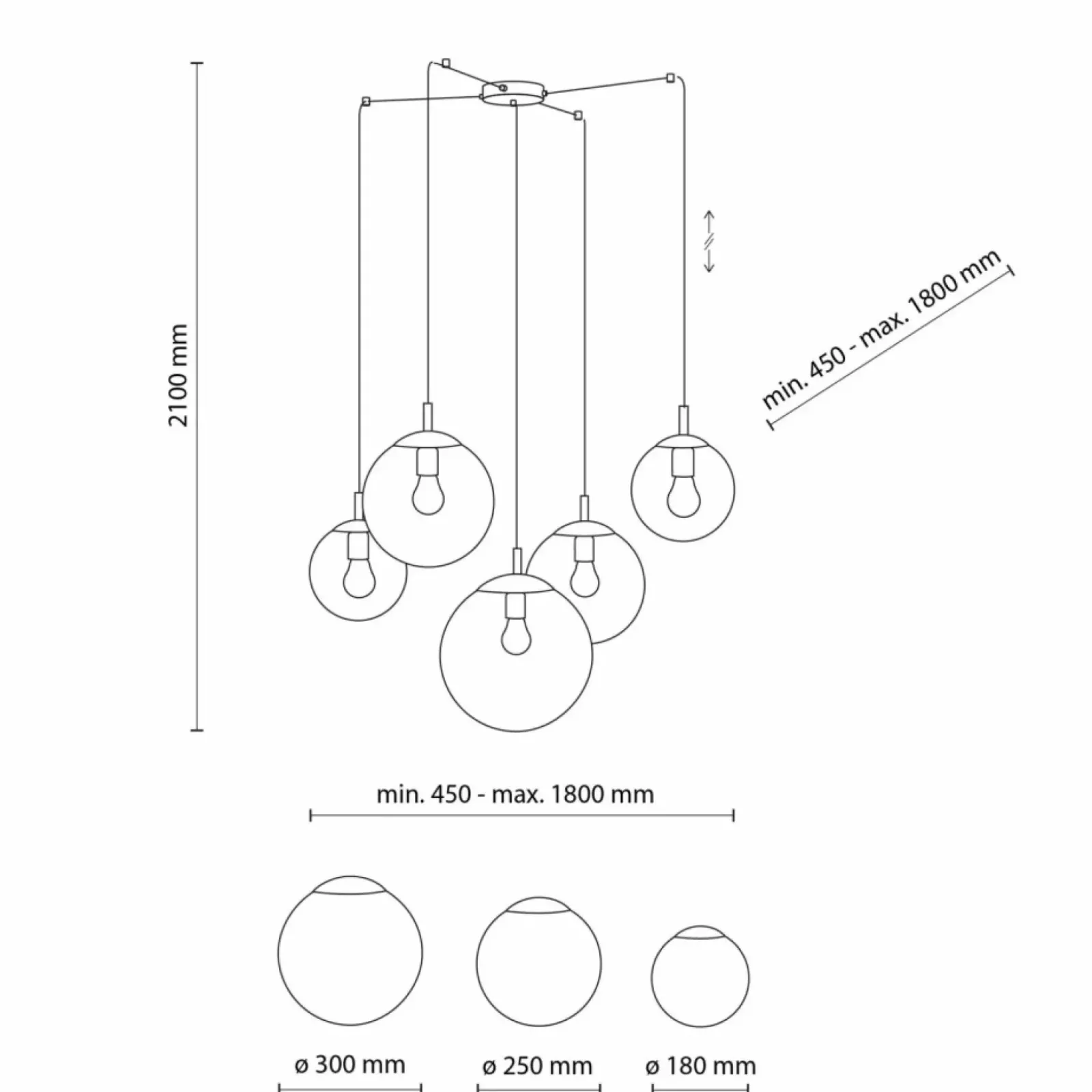 Sklep Kaja Lampa wisząca z grafitowymi kloszami TK 5382 ESME GRAPHITE | Kaja Clearance