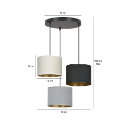 Sklep Kaja Lampa wisząca z kaskadą abażurów 1055/3PREM HILDE PREMIUM | Kaja* Żyrandole Z Abażurem