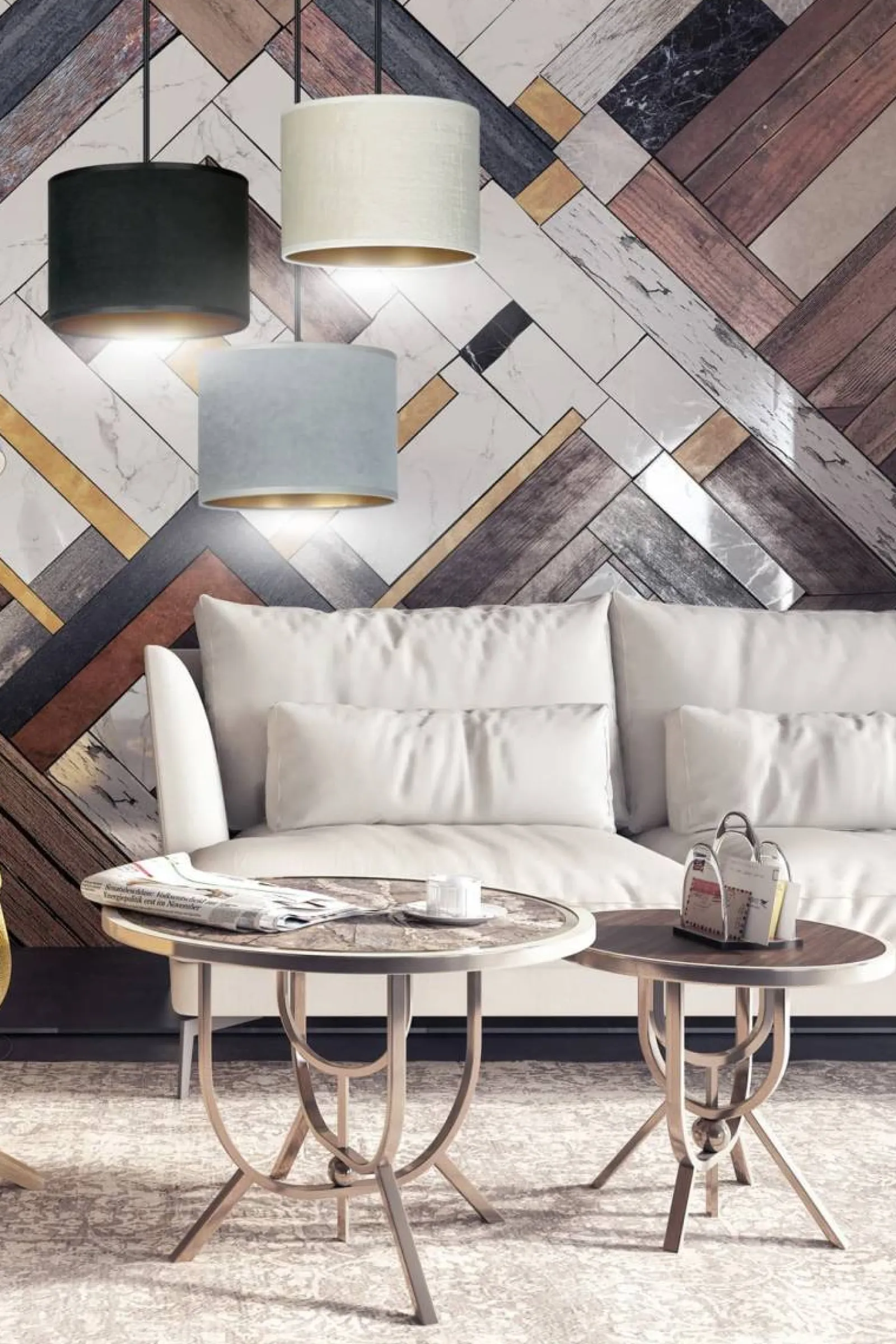 Sklep Kaja Lampa wisząca z kaskadą abażurów 1055/3PREM HILDE PREMIUM | Kaja* Żyrandole Z Abażurem