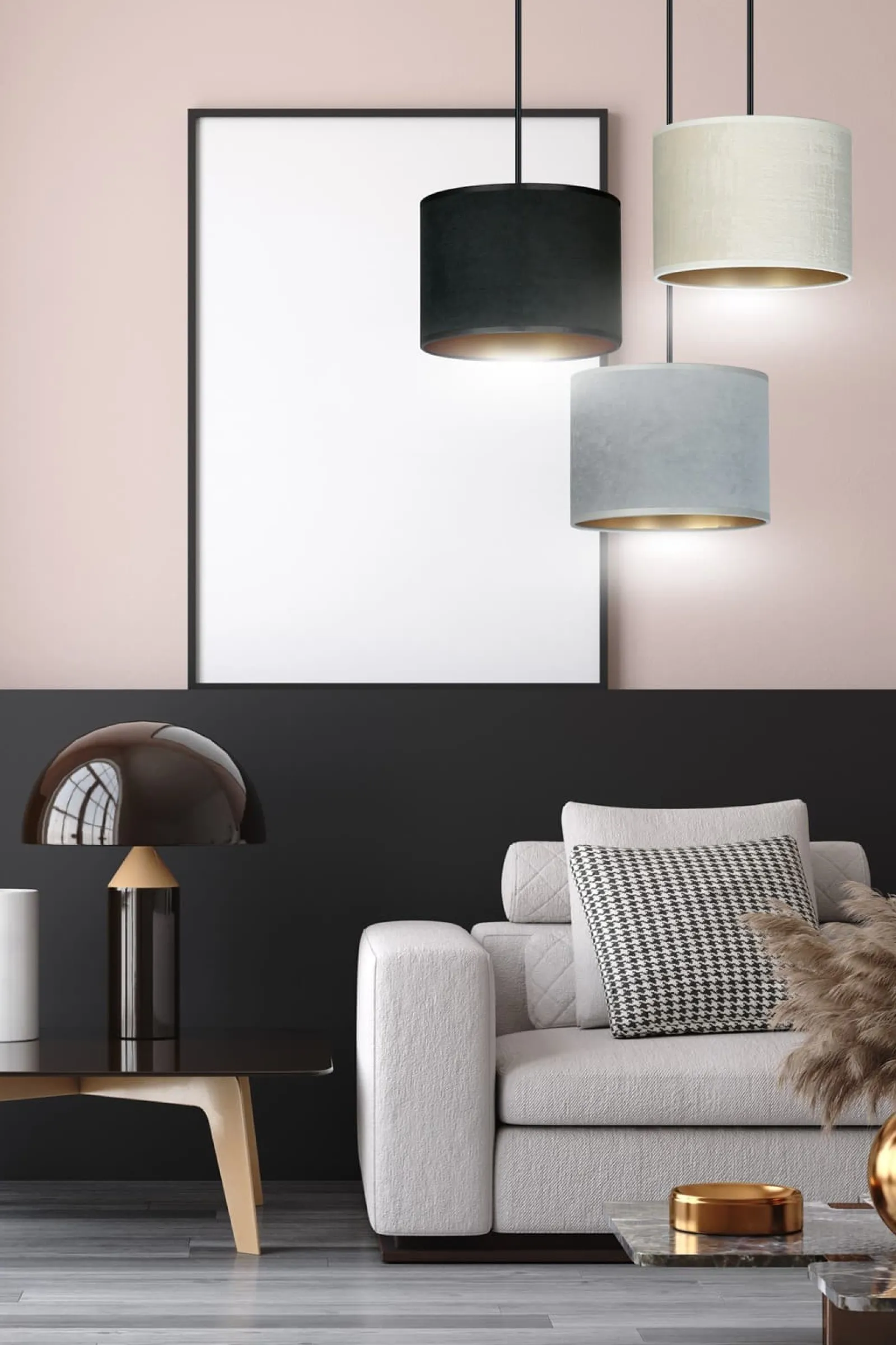 Sklep Kaja Lampa wisząca z kaskadą abażurów 1055/3PREM HILDE PREMIUM | Kaja* Żyrandole Z Abażurem