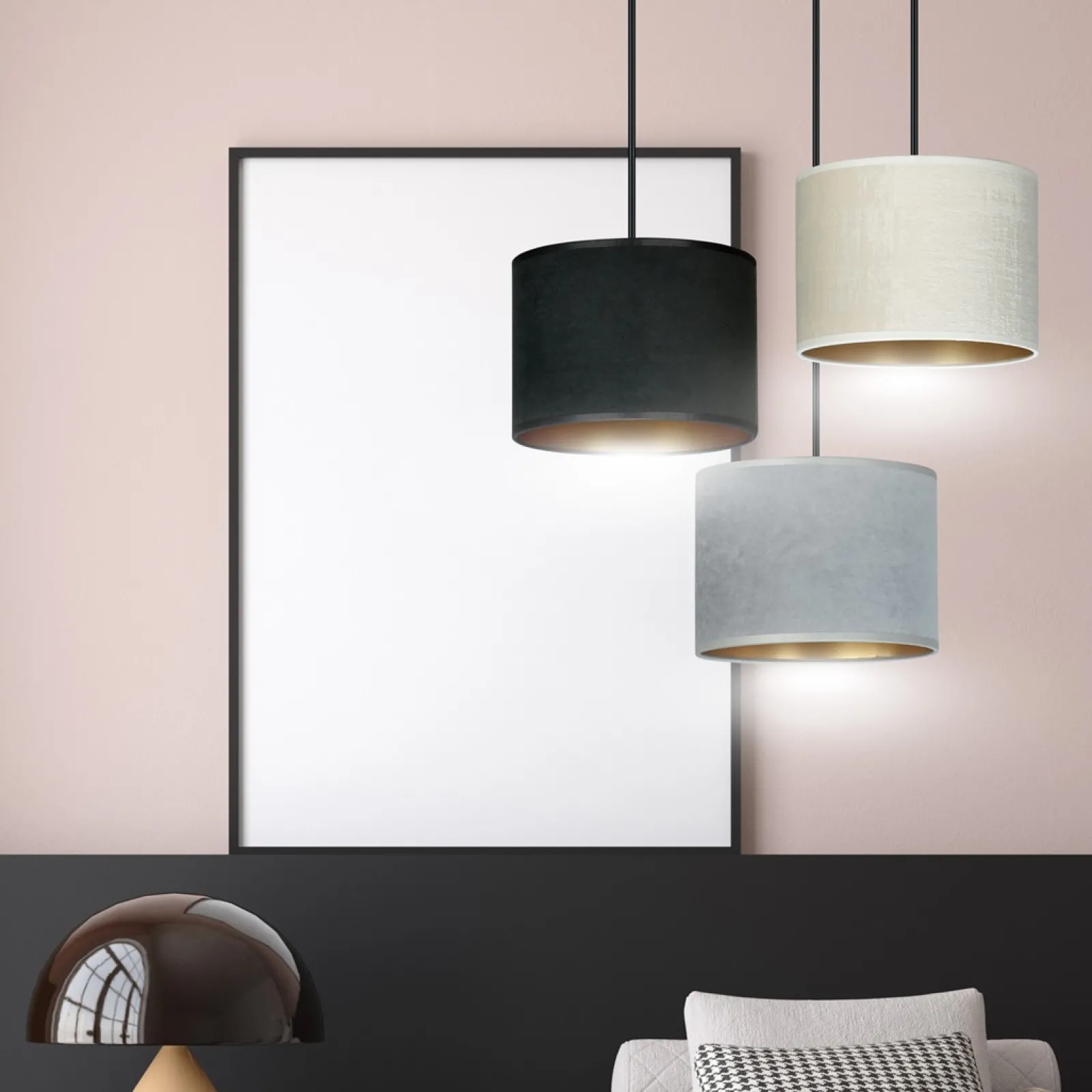 Sklep Kaja Lampa wisząca z kaskadą abażurów 1055/3PREM HILDE PREMIUM | Kaja* Żyrandole Z Abażurem