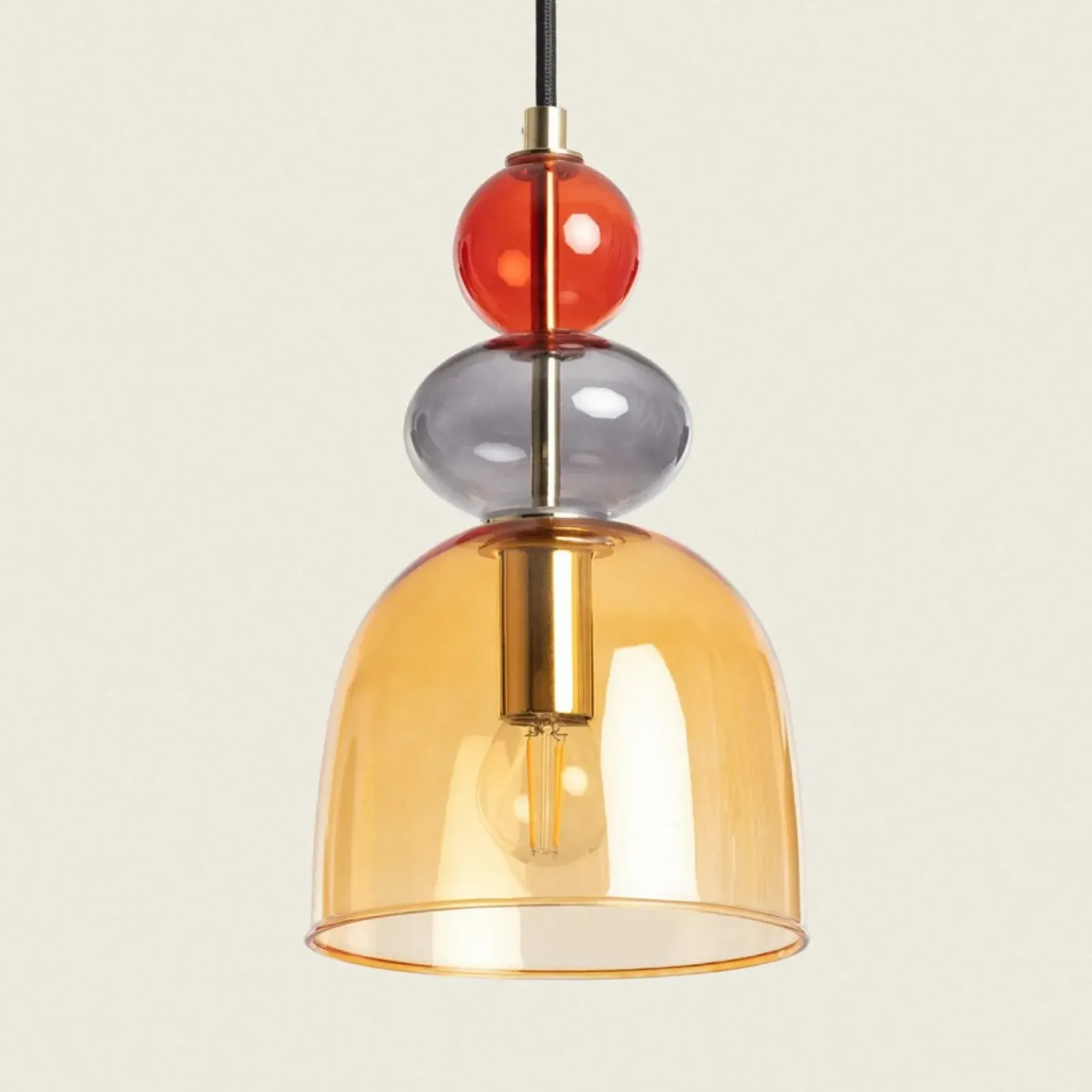 Sklep Kaja Lampa wisząca z kloszami art. Deco ABR-KOLO2-A KOLORENO | Kaja bursztynowy Store