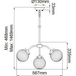 Sklep Kaja Lampa wisząca z kloszami, beżowa DL-COSMOS5 z serii COSMOS Best