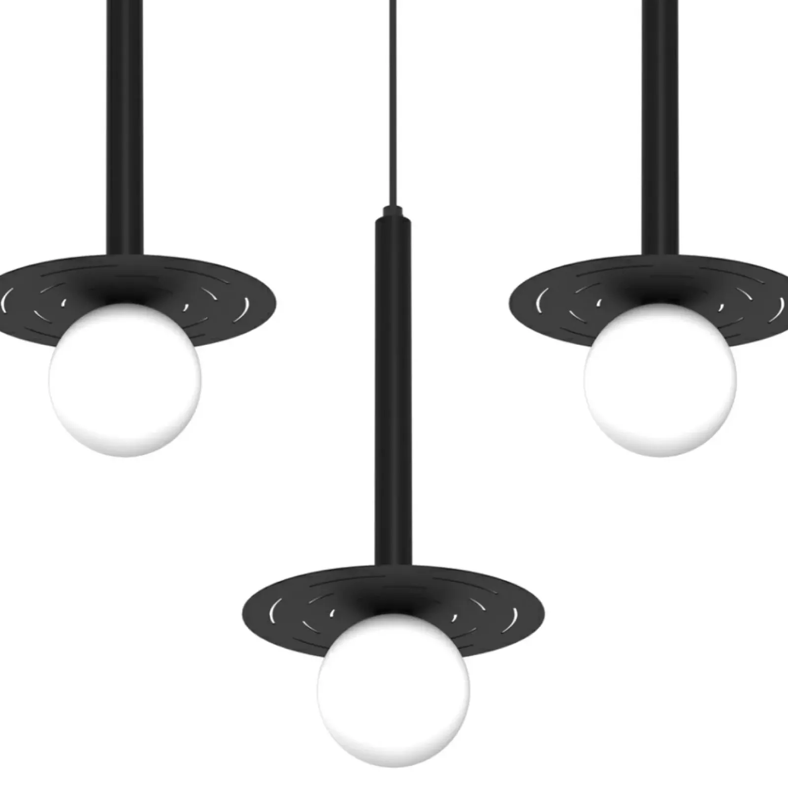 Sklep Kaja Lampa wisząca z kloszami i czarnymi przysłonami MLP8914 z serii FUTURA | Kaja Oś Flash Sale
