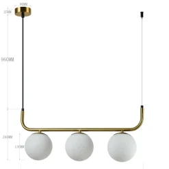 Sklep Kaja Lampa wisząca z kloszami, nad wyspę LP-005/3L GD ALISA | Kaja Shop