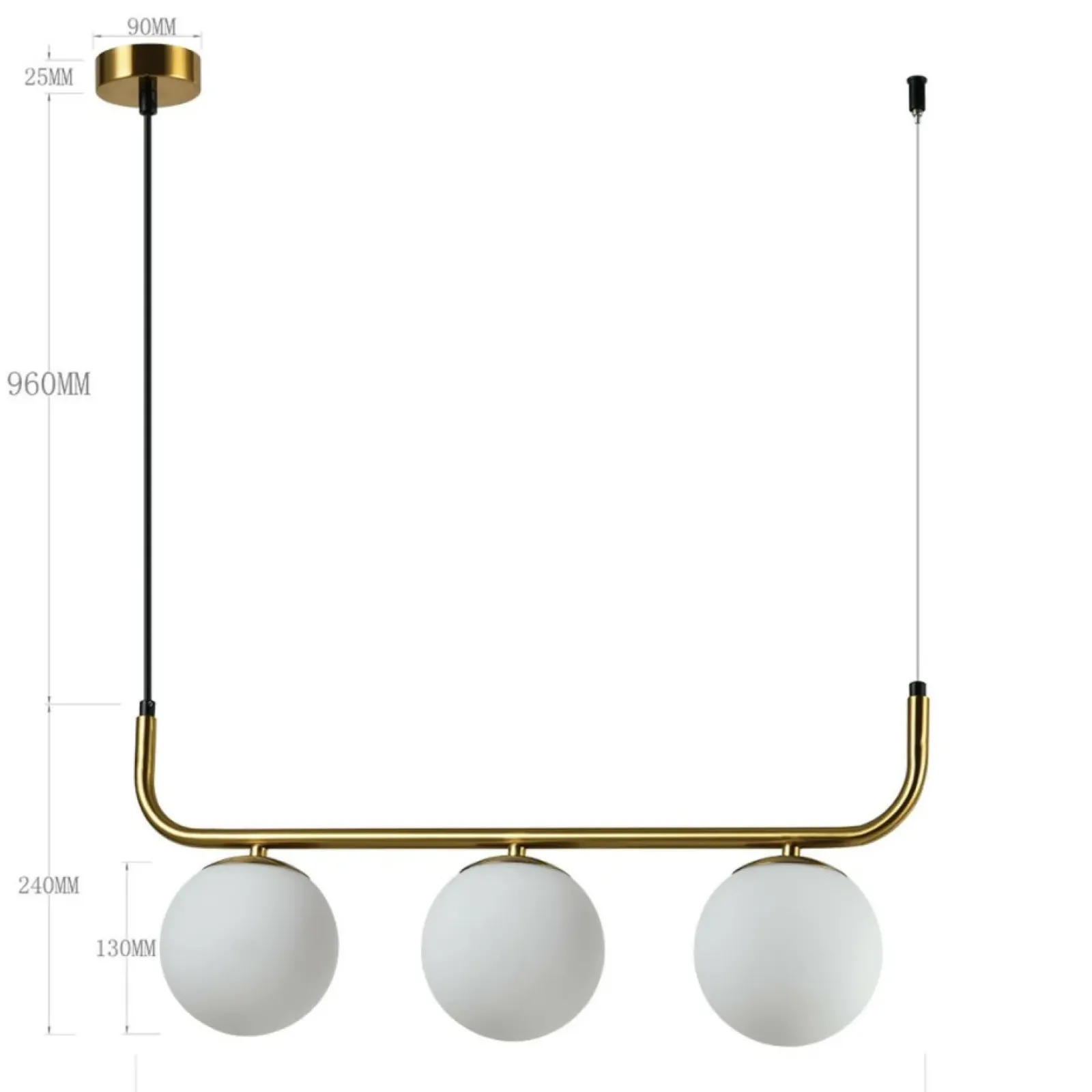Sklep Kaja Lampa wisząca z kloszami, nad wyspę LP-005/3L GD ALISA | Kaja Shop