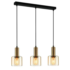 Sklep Kaja Lampa wisząca z kloszami PND-65342-3-BRO+AMB SANTIA | Kaja Oświetlenie Cheap
