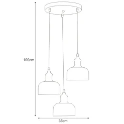 Sklep Kaja Lampa wisząca z kloszami retro K-JSL-1208/3P DORO | Kaja Oświetlenie czarny Discount