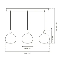 Sklep Kaja Lampa wisząca z kloszami w kształcie kul MLP8402 z serii MONTE | Kaja Oświetleni Flash Sale