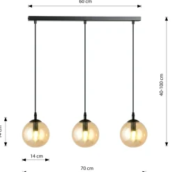 Sklep Kaja Lampa wisząca z kloszami z regulacją wysokości 713/3 | Kaja Sale
