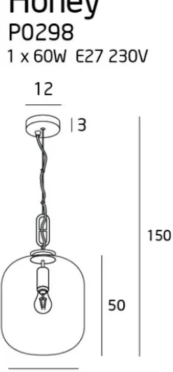 Sklep Kaja Lampa wisząca z kloszem smoky Ø30cm MX P0298 HONEY | Kaja Oświetlenie Cheap