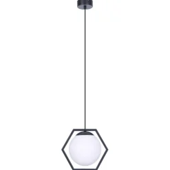 Sklep Kaja Lampa wisząca z kloszem w sześciokątnej ramce K-4785 | Kaja New