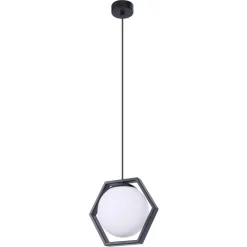 Sklep Kaja Lampa wisząca z kloszem w sześciokątnej ramce K-4785 | Kaja New
