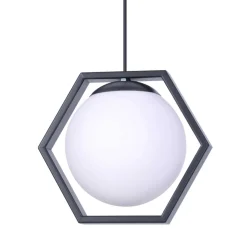Sklep Kaja Lampa wisząca z kloszem w sześciokątnej ramce K-4785 | Kaja New