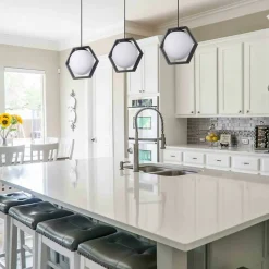 Sklep Kaja Lampa wisząca z kloszem w sześciokątnej ramce K-4785 | Kaja New