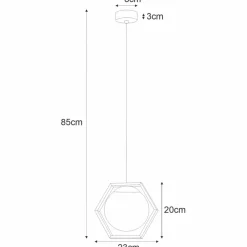 Sklep Kaja Lampa wisząca z kloszem w sześciokątnej ramce K-4785 | Kaja New