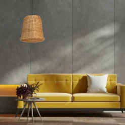 Sklep Kaja Lampa wisząca z kloszem z naturalnego materiału MLP7990 z serii VIMINI | Kaja Oś Fashion