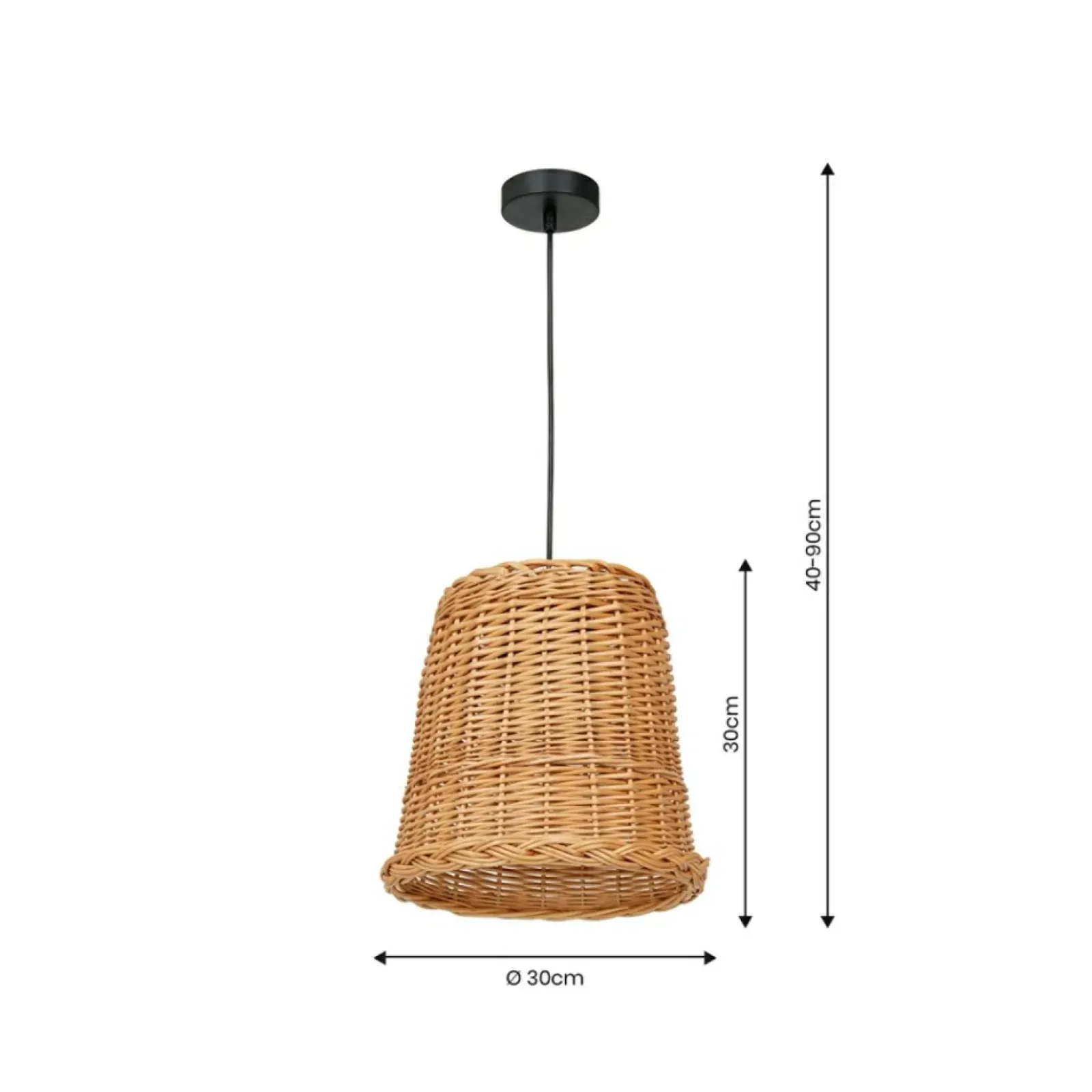 Sklep Kaja Lampa wisząca z kloszem z naturalnego materiału MLP7990 z serii VIMINI | Kaja Oś Fashion
