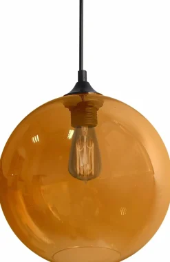 Sklep Kaja Lampa wisząca z kolorowym kloszem kulą 31-21397-Z z serii EDISON bursztynowy Cheap