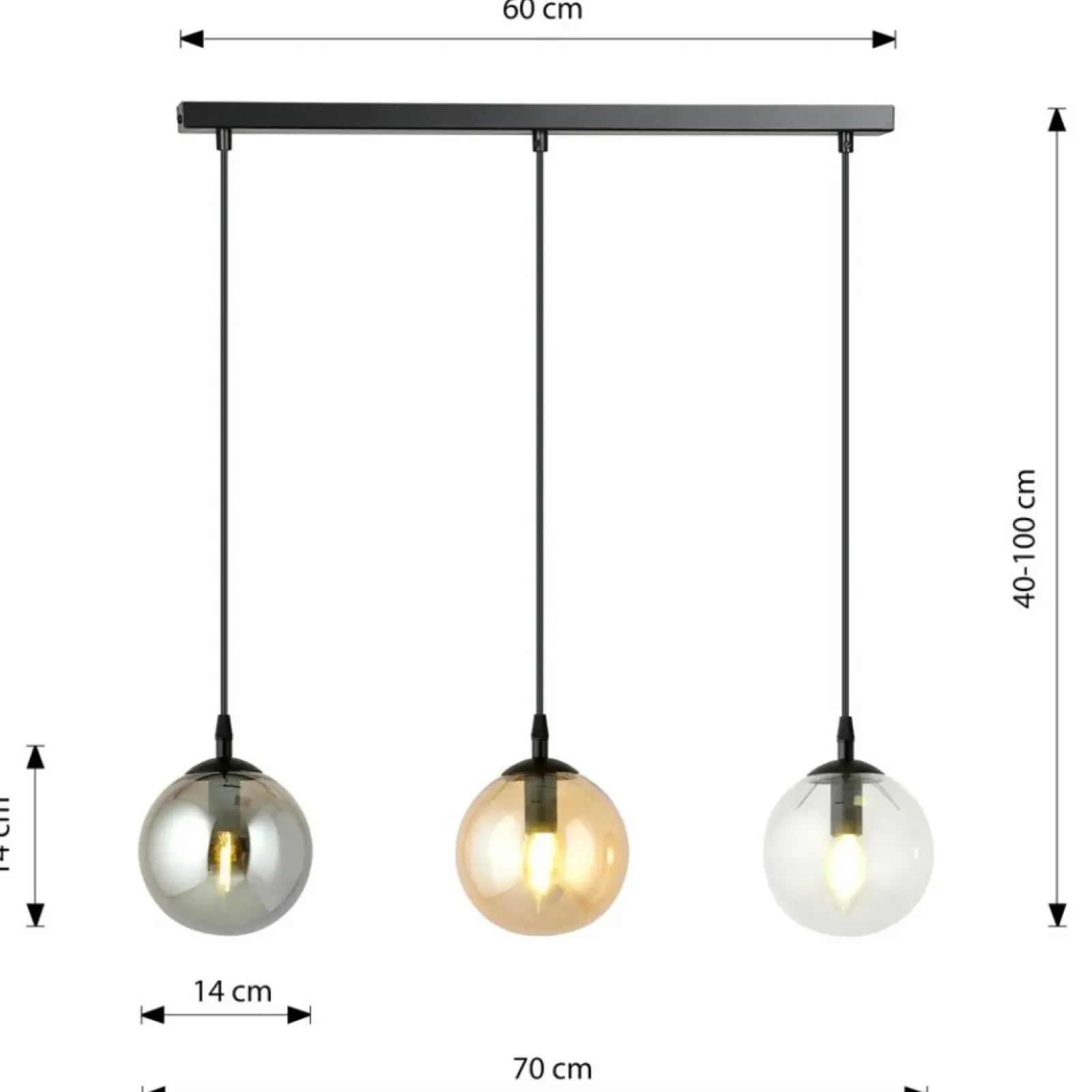 Sklep Kaja Lampa wisząca z kolorowymi kloszami 714/3 | Kaja Oświetlenie Discount