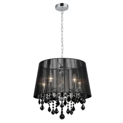 Sklep Kaja Lampa wisząca z kryształkami MDM-2572/5 BK CORNELIA | Kaja Oświetlenie* Żyrandole Z Abażurem