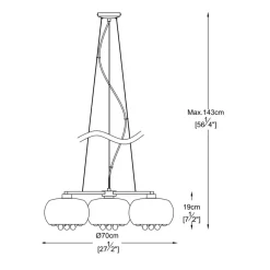 Sklep Kaja Lampa wisząca z kryształkami P0076-03R-F4FZ CRYSTAL | Kaja Cheap