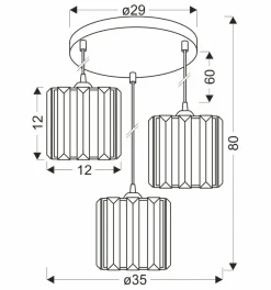 Sklep Kaja Lampa wisząca z kryształowymi kloszami 33-21137 GLASSIA | Kaja Discount