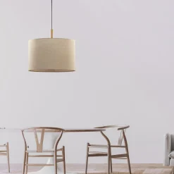 Sklep Kaja Lampa wisząca z lnianym abażurem TK 6107 DEVA | Kaja Oświetlenie beż Cheap