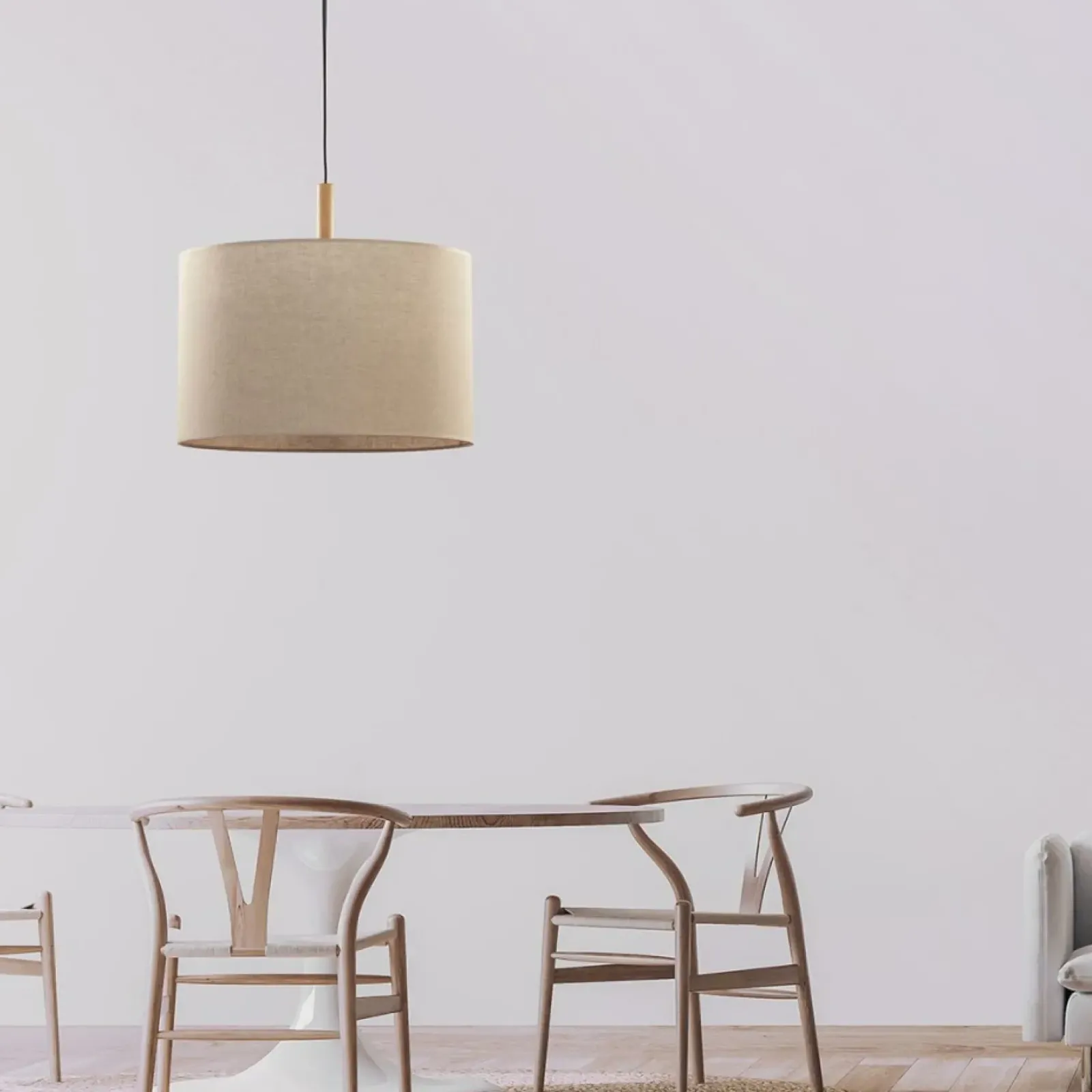 Sklep Kaja Lampa wisząca z lnianym abażurem TK 6107 DEVA | Kaja Oświetlenie beż Cheap
