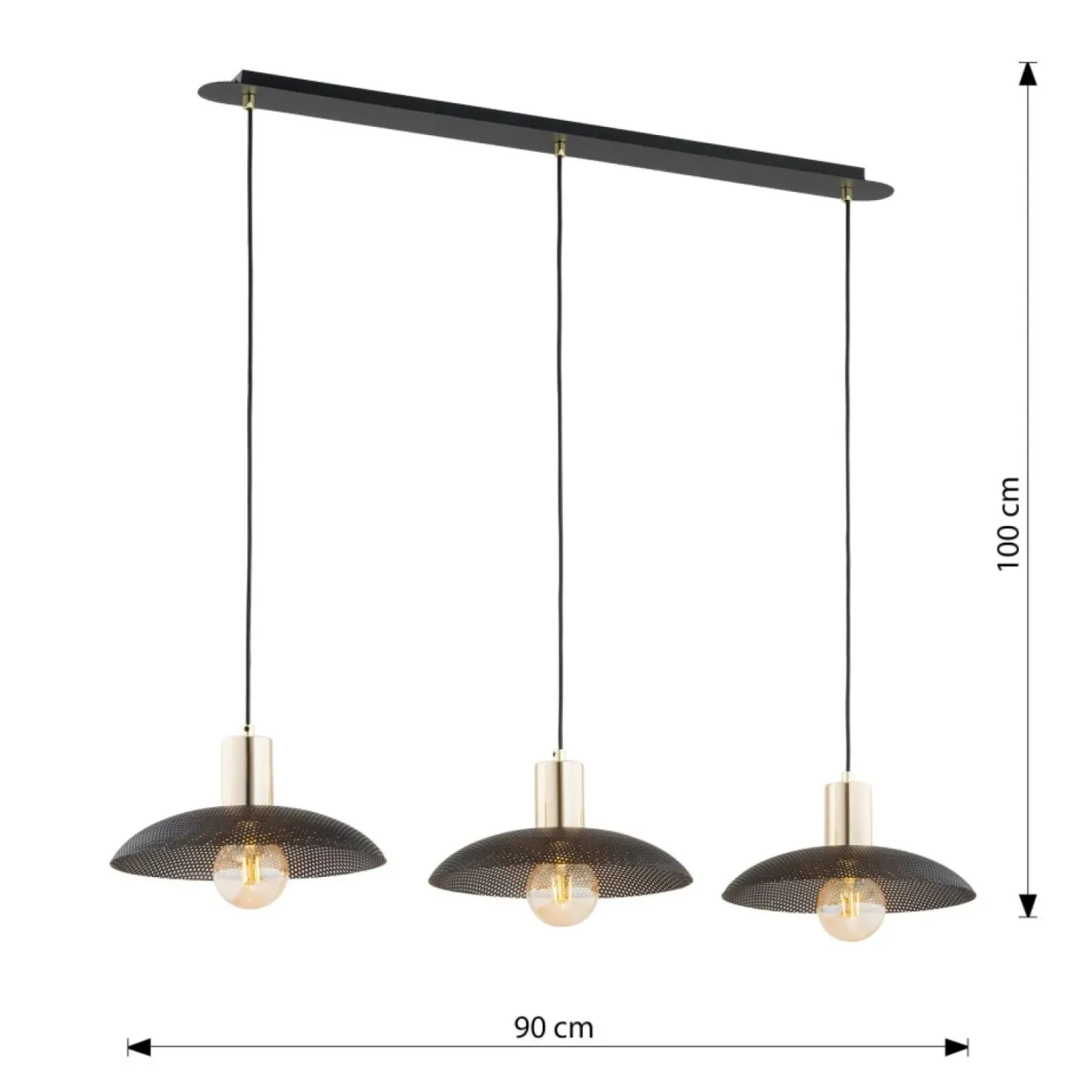 Sklep Kaja Lampa wisząca z metalowymi kloszami 1320/3 SPIRIT | Kaja Oświetlenie czarny Shop