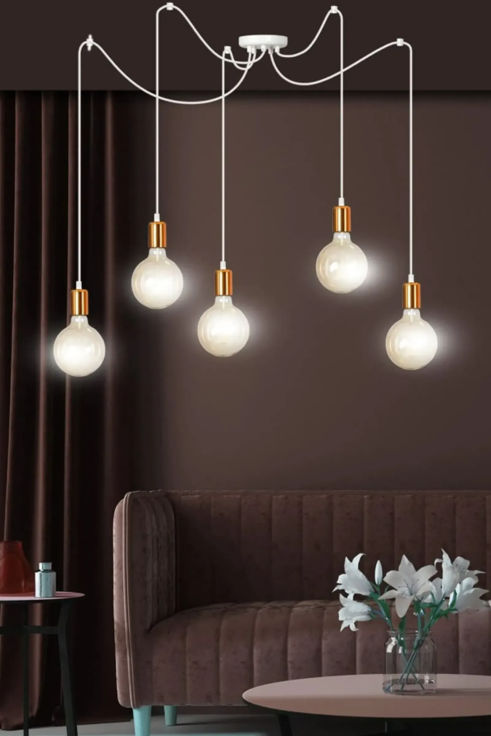 Sklep Kaja Lampa wisząca z miedzianymi gwintami 447/5 | Kaja Oświetlenie Flash Sale