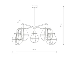 Sklep Kaja Lampa wisząca z miedzianymi elementami 9738 | Kaja Oświetlenie czarny Shop