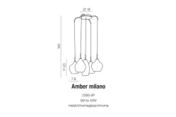Sklep Kaja Lampa wisząca z mi kloszami AZ3172 AMBER | Kaja Oświetlenie miedziany Best Sale